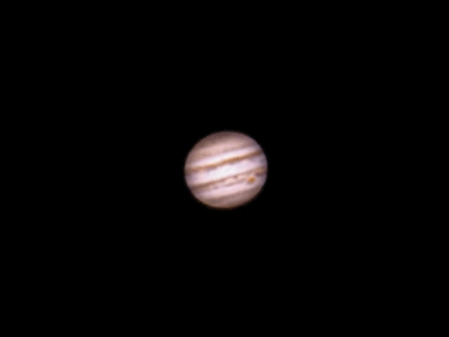 Jupiter mit großem roten Fleck und Callisto-Schatten, Jan. 2014